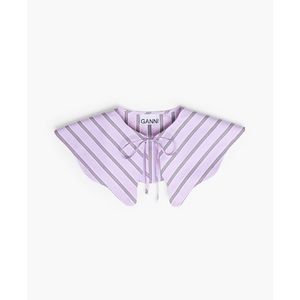 Ganni Striped organic cotton-poplin collar